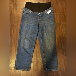 GAP Women's Maternity True Waistband Full Panel Girlfriend Jeans